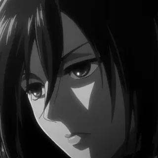 🗡 Mikasa Ackerman Attack on Titan Anime, Desenho animado, Luta, Guerra, Mikasa, Ackerman, Ataque dos Titãs telegram sticker