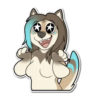 ⭐ furry, lobo, adesivo, desenho animado, animal, antropomórfico telegram sticker
