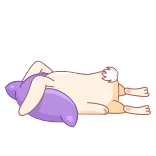 😩 coniglio, coniglietto, dormire, animale, carino, pigro, rilassato whatsapp sticker
