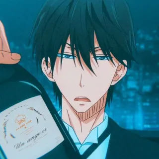 🍾 Un ange or Anime, Vin, Boisson, Homme, Cheveux noirs, Bouteille whatsapp sticker