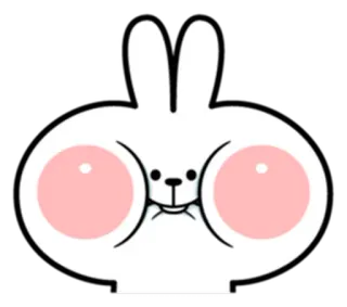 😬 lapin, animal, dessin animé, mignon, lapinou, blanc telegram sticker