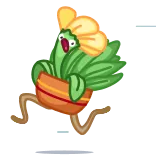 🏃 цветок, растение, мультик, горшок, бег whatsapp sticker