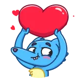❤️ 漫画, ハート, 愛, 動物, 可愛い, 愛情, 感情 telegram sticker