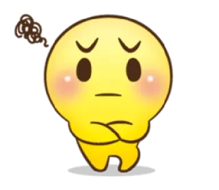 😐 zły, zirytowany, nastrój, emotikon, żółty, kreskówka, rozżalony whatsapp sticker