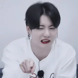 🤍 Jungkook 사람, 가리키는, K팝, 아시아인, 남성, 가수, 연예인 telegram sticker