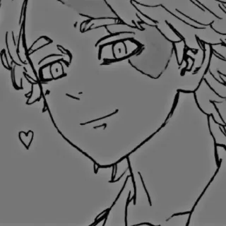 💮 อนิเมะ, การ์ตูน, สเก็ตช์, ภาพเหมือน, หัวใจ, ภาพประกอบ telegram sticker