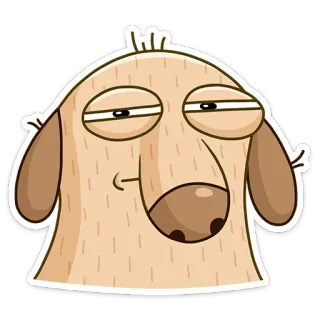 😑 dog, cartoon, animal, pet, sticker, funny telegram sticker