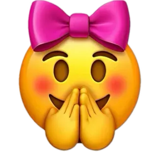 🎀 Biểu tượng cảm xúc, Nơ, Dễ thương, Mặt vàng, Mặt cười whatsapp sticker
