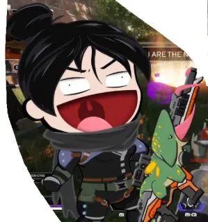 😂 Wraith Apex Legends YOU ARE THE NEXT TARGET video game, character, wraith, apex legends, chibi telegram sticker