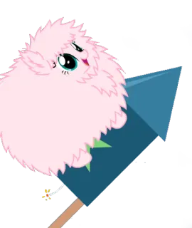 🚀 różowy, rakieta, puszysty, kreskówka telegram sticker