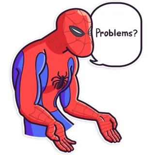❓ Spider-Man Problems? spiderman, probleme, meme, marvel, superheld whatsapp sticker