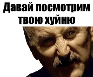 👀 Давай посмотрим твою хуйню Meme, Offensivo, Russo, Faccia, Espressione whatsapp sticker