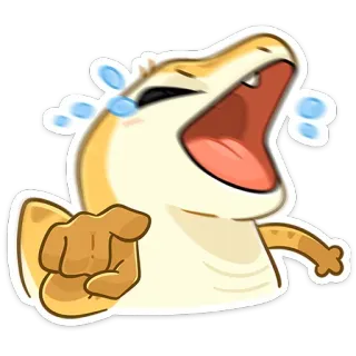 😂 lizard, cartoon, pointing, emotions, funny, tears telegram sticker