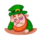 ☹️ Leprechaun leprechaun, irish, green, hat, cartoon, drunk, sleepy telegram sticker