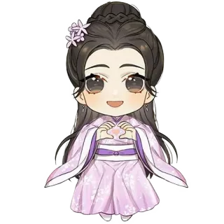 ❤️ Chibi, Carino, Anime, Vestito, Fiore telegram sticker