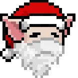🎅 pixel art, babbo natale, natale, cappello, barba, elfo, cartone animato telegram sticker