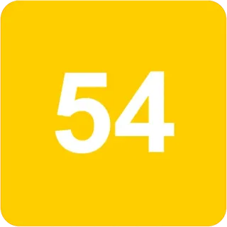 🟨 54 numero, giallo, adesivo, 54 telegram sticker