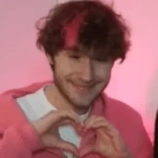 ❤️ person, heart, love, man, curly hair, pink telegram sticker