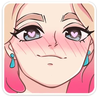 😍 Anime, Kartun, Stiker, Lucu, Hati, Cinta, Merona telegram sticker
