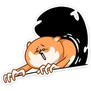 😱 햄스터, 귀여운, 만화, 동물, 스트레칭, 웃긴, 귀엽다 telegram sticker