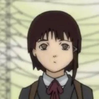 🥺 Lain Iwakura Serial Experiments Lain Anime, Fille, Uniforme scolaire, Cheveux bruns, Lain whatsapp sticker