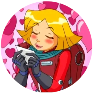 😘 Clover Ewing Totally Spies! kartun, mata-mata, remaja, perempuan, semanggi, Totally Spies telegram sticker