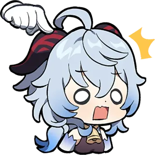 😨 Ganyu Genshin Impact 애니메이션, 원신, 감우, SD, 귀여운, 놀란 telegram sticker