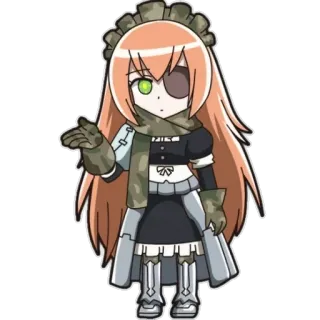 🧐 anime, character, maid, military, eye patch telegram sticker