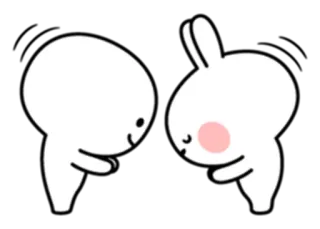 🙏 мультфильм, кролик, приветствие, милый, мультяшный персонаж telegram sticker