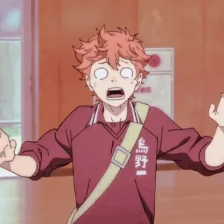 🏐 Shoyo Hinata Haikyuu!! Anime, Haikyuu, Shoyo Hinata, Choqué, Effrayé, Dessin animé, Personnage, Manga whatsapp sticker
