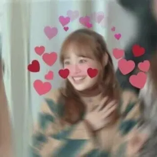 💞 corações, fofo, sorrindo, mulher, feliz telegram sticker