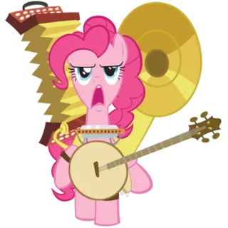 😡 Pinkie Pie My Little Pony Мультфильм, Пони, Розовый, Музыка, Инструмент, Смешной telegram sticker