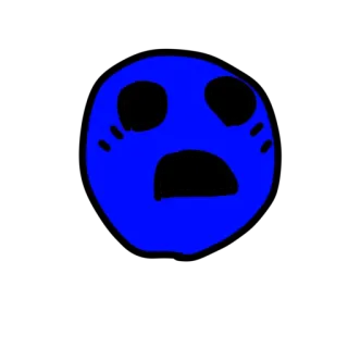 😲 wajah, biru, ekspresi, kartun, emoticon, sederhana telegram sticker