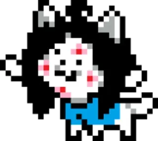 🐱 Temmie Undertale temmie, undertale, mono, pixel art, videojuego whatsapp sticker
