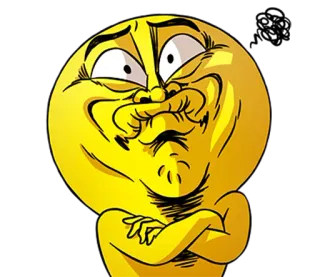 😒 Biểu tượng cảm xúc, Meme, Phim hoạt hình, Hài hước, Tức giận, Biểu cảm, Màu vàng telegram sticker