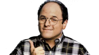 👍 George Costanza Seinfeld serie tv, sitcom, personaggio, pollice in su, commedia telegram sticker