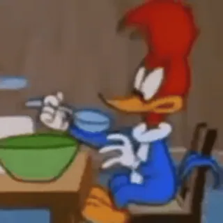 😳 Woody Woodpecker Woody Woodpecker, Kreskówka, Ptak, Śniadanie, Jedzenie whatsapp sticker
