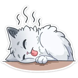 😴 cat, sleepy, exhausted, cute, animal, sticker, cartoon telegram sticker