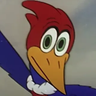 🙁 Woody Woodpecker Cartone animato, Picchio, Uccello, Animato telegram sticker