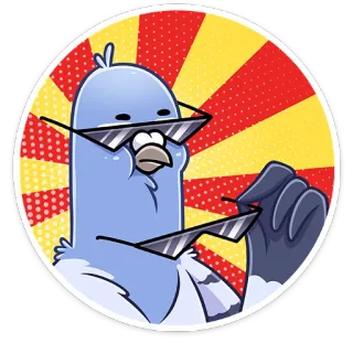 😎 merpati, kacamata, kartun, burung telegram sticker