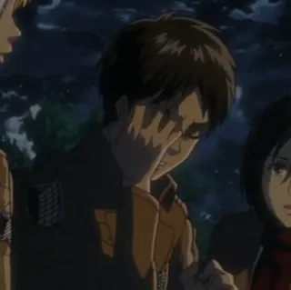 🌟 Eren Yeager Attack on Titan Anime, Ataque dos Titãs, Eren Yeager, Militar, Soldado, Raiva telegram sticker