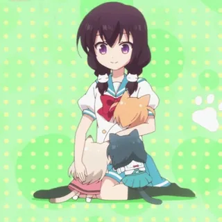 🤗 アニメ, 女の子, 猫, 可愛い, 漫画 whatsapp sticker