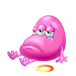 😪 슬픈, 울음, 외계인, 괴물, 분홍색, 세 눈, 후광 telegram sticker