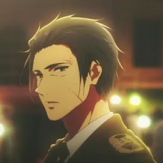 ✨ Gilbert Bougainvillea Violet Evergarden Anime, Maschio, Ufficiale, Ritratto, Serio, Personaggio, Militare telegram sticker