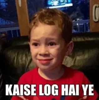 🤔 KAISE LOG HAI YE смешной, мем, ребенок, запутанный whatsapp sticker