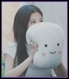 🍒 woman, plushie, cute, bean, kawaii, smiling telegram sticker
