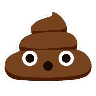 😦 caca, emoji, marron, dessin animé, mignon, drôle telegram sticker