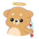 😚 malaikat, cinta, hati, imut, kawaii, anak anjing, anjing telegram sticker