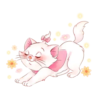 ☺️ Marie The Aristocats gato, gatito, lindo, Disney, animal, dibujo animado telegram sticker