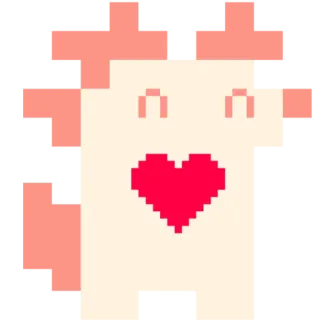 😀 pixel art, coeur, mignon, licorne, autocollant, kawaii whatsapp sticker